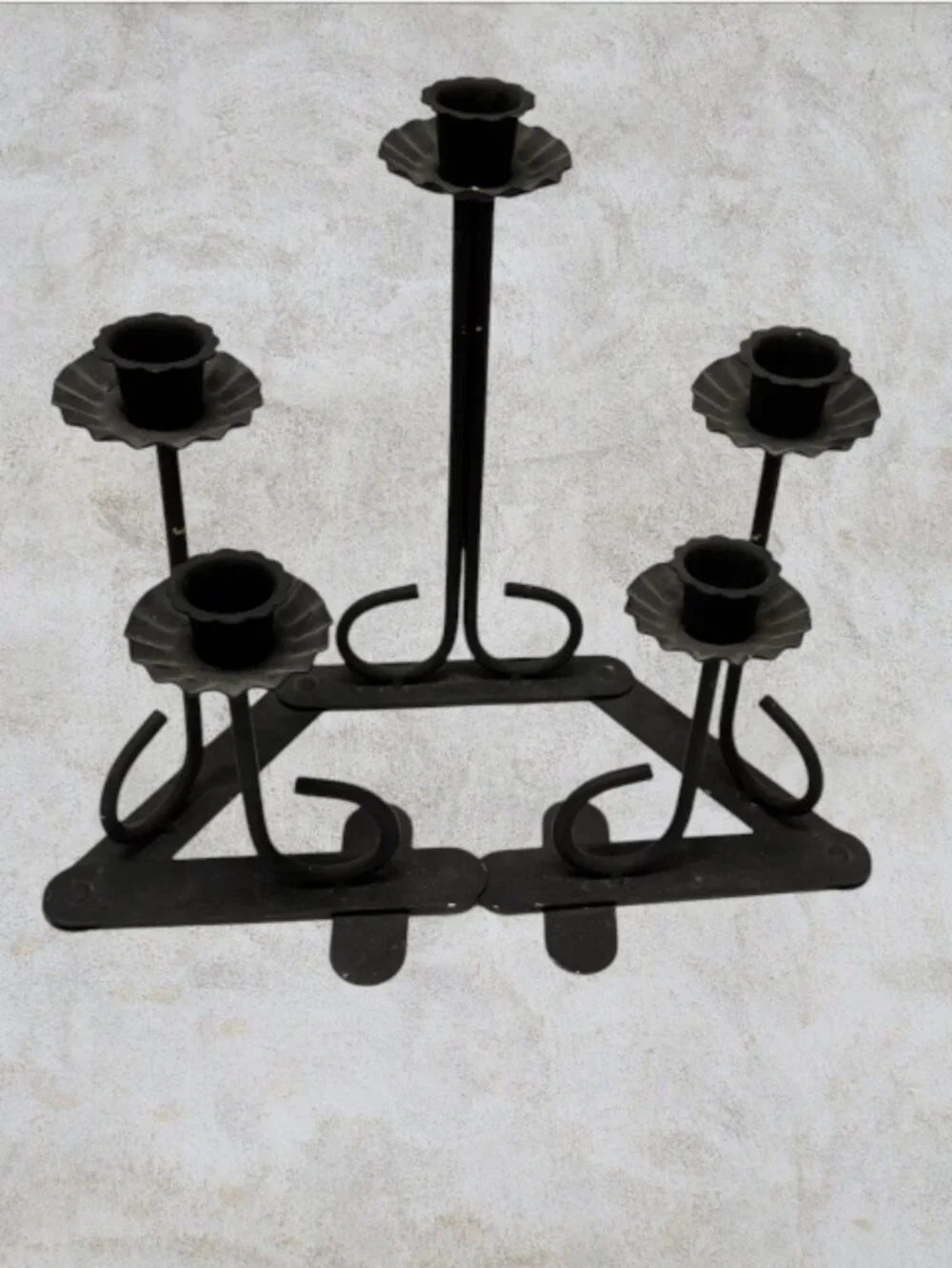 CANDLE HOLDER -- Configurable, 5-Light Votive Cups, Glass/Metal, Candles (5)